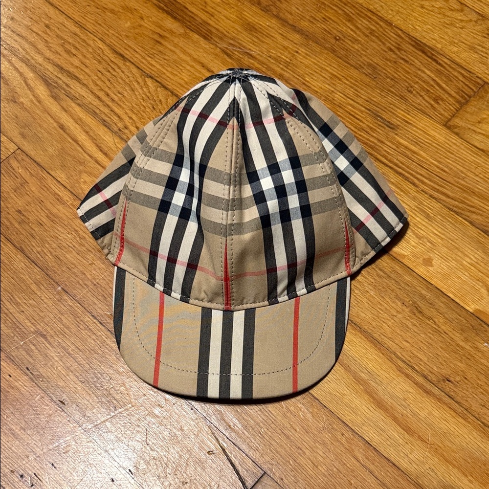 Burberry Beige and Black Striped Cap
